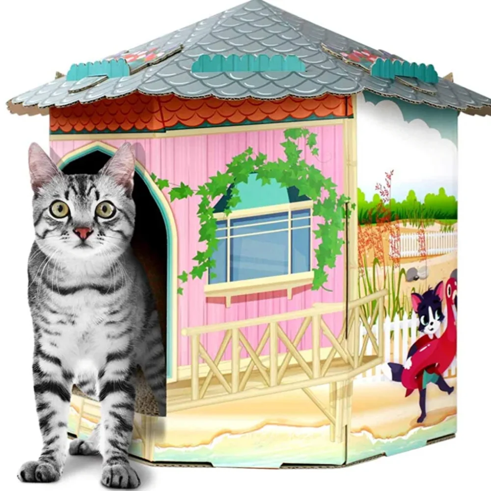 Beach Cottage American Cat Club Cat House Cat Scratcher Catnip Included